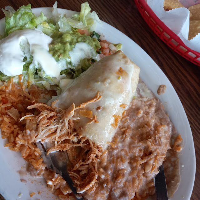 Chimichanga Plate w Shredded Chicken