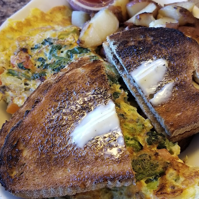 Vegetable Omelette Home Fries and Rye Toast