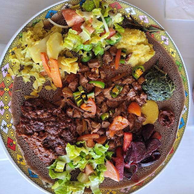 Lamb TIBS and Veggie Combo