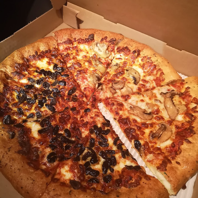 Large Olives and Mushroom Pizza