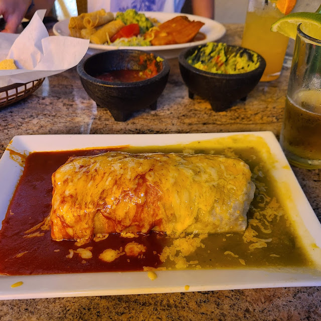 Colorado Burrito with Red and Green Sauce