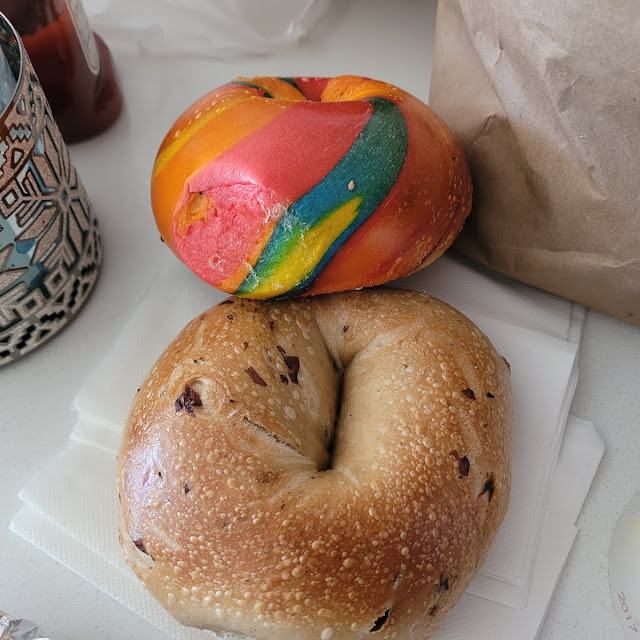 Rainbow and Cinnamon Bagel