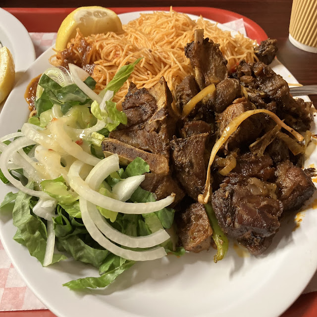 Goat with Spaghetti Plate