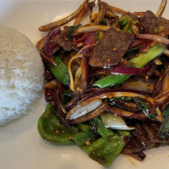 Spicy Mongolian Beef with Steamed White Rice