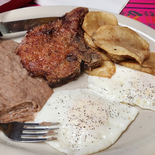 Huevos Rancheros with 1 Pork Chop
