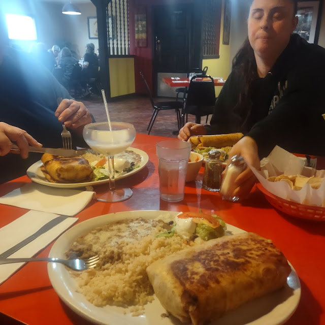 Beef Chimichanga Rice and Beans