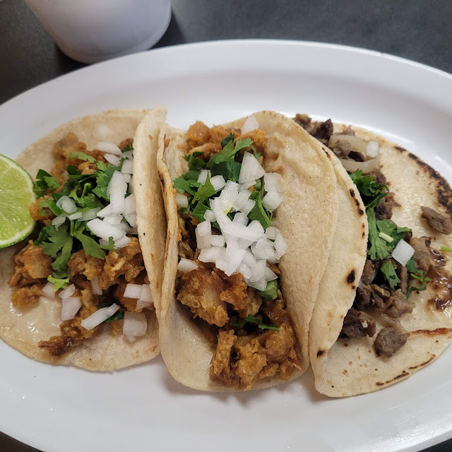 Tacos De Chicharron Pork Skin in a Mild Spicy Sauce