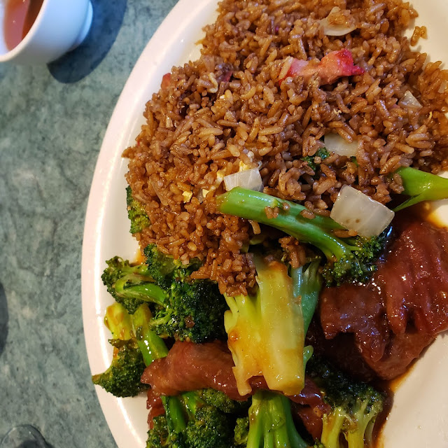 Beef with Broccoli and Fried Rice