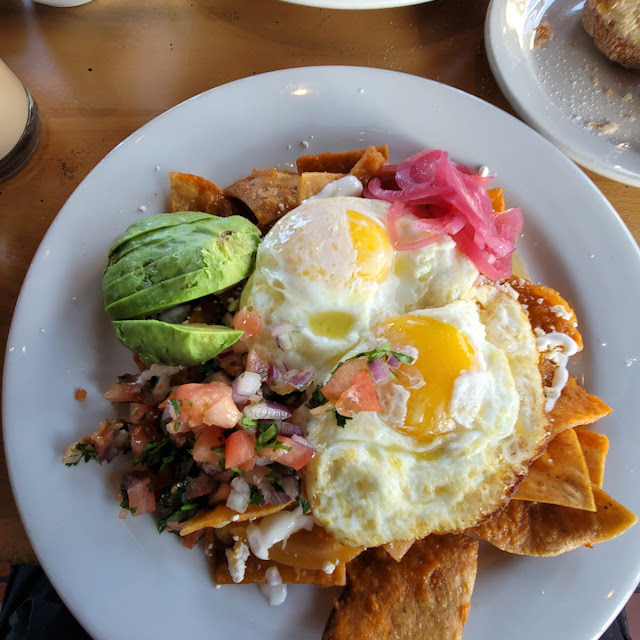 Chilaquiles Rojos with Eggs