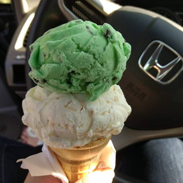 Mint and Coconut Ice Cream Cone