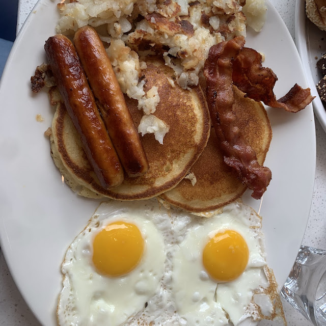 Pancakes with Bacon or Sausage