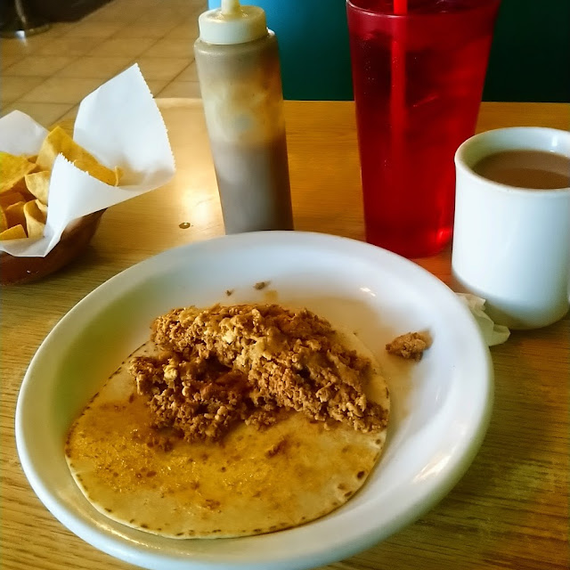 Chorizo and Egg Taco on Corn Tortilla
