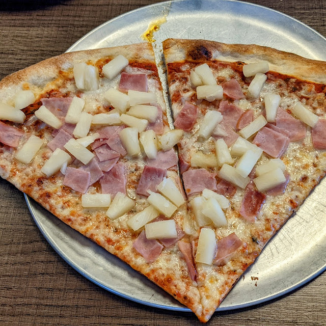 Two Slices of Hawaiian Pizza