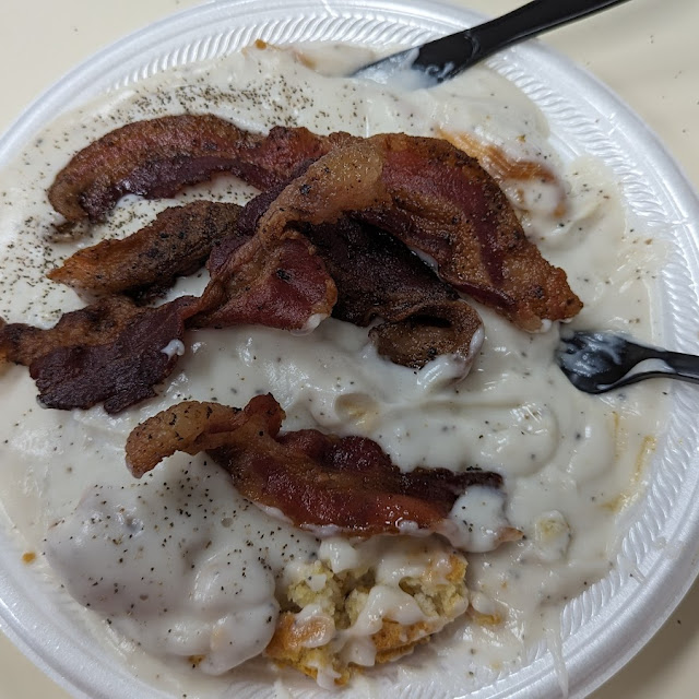 Biscuits and Gravy with Bacon