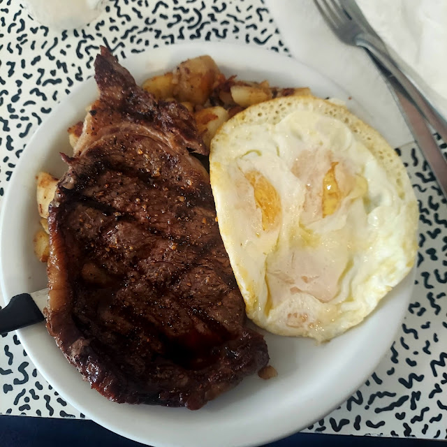Ribeye Steak and Eggs and Toast