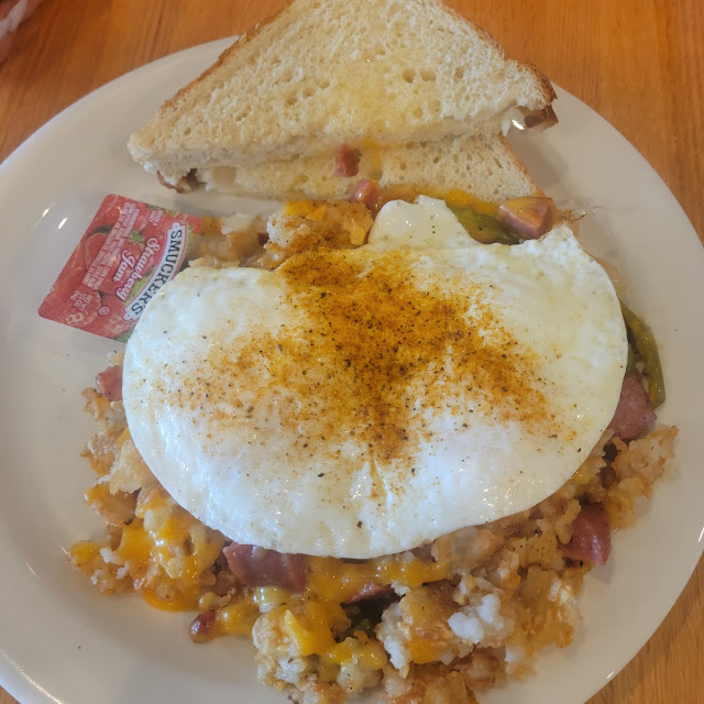 Brisket Hash with a Side of Toast