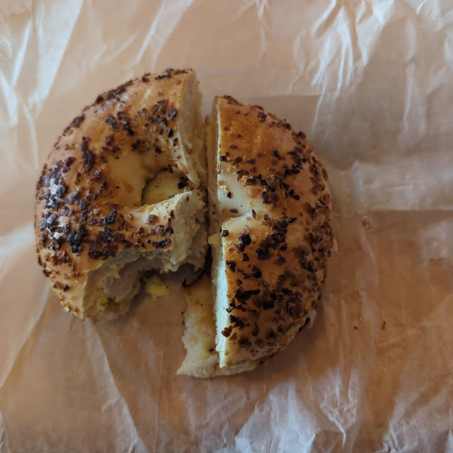 Onion Bagel Turkey Eggs and Cheese