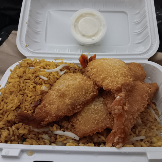 Fried Jumbo Shrimp with Pork Fried Rice
