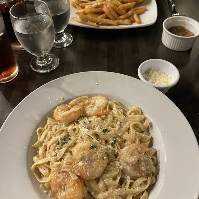 Shrimp Scampi and Burger with Fig Sauce