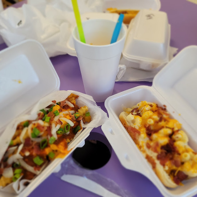 Loaded Fries Mac and Cheese Dog
