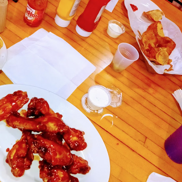 Chicken Wings and Potato Chips Homemade