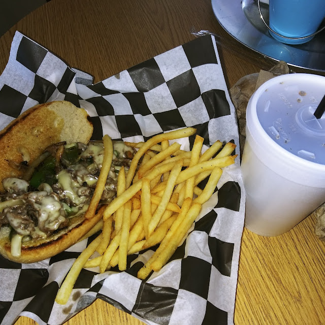 Philly Cheese Steak Sandwich with Fries