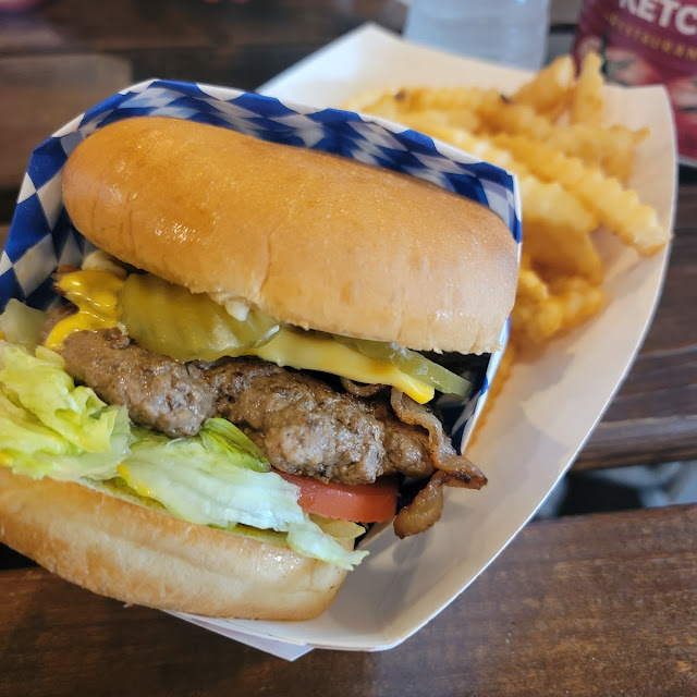 Brozilla Burger with Bacon