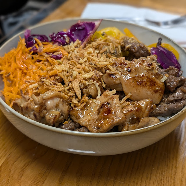 Chicken Beef Bowl with Hot Honey