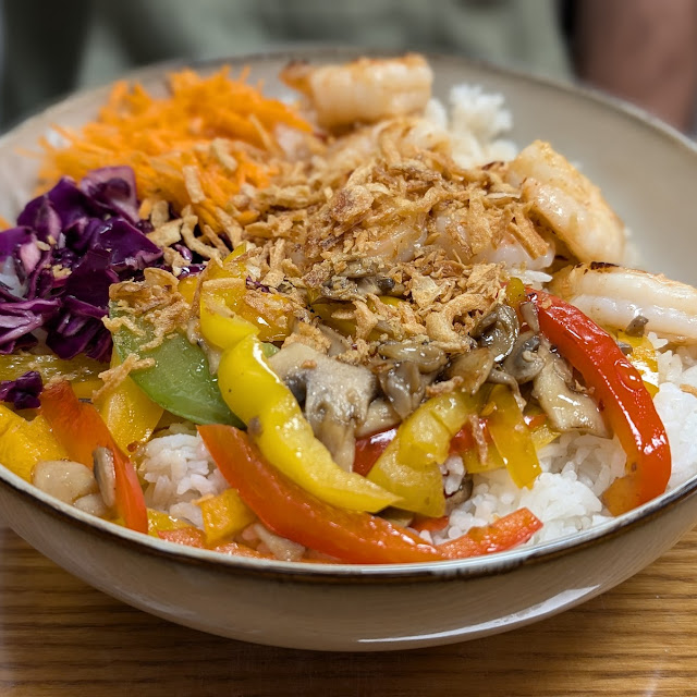 Grilled Shrimp Bowl with Hot Honey