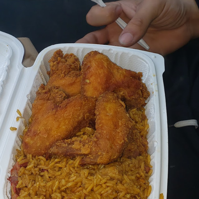 Chicken Wings with Fried Rice