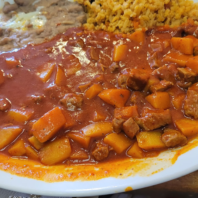 Picadillo Plate with Rice and Beans