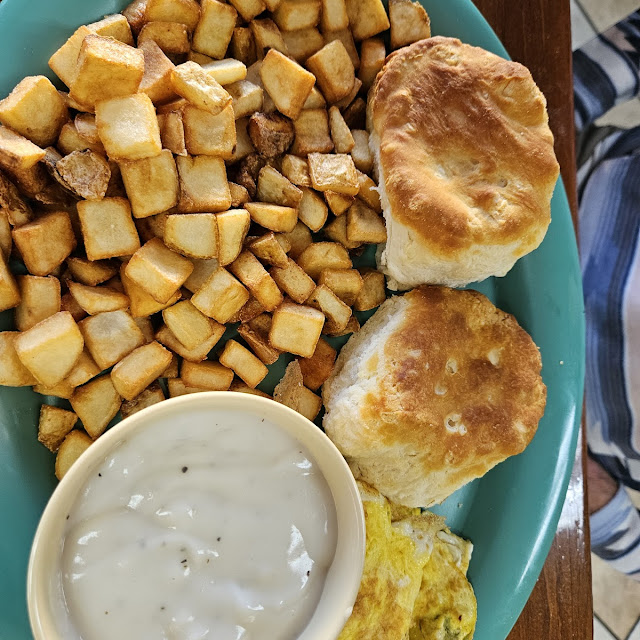 Biscuits and Gravy with Home Fries