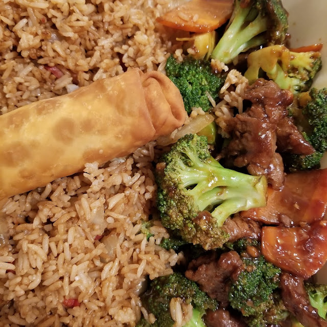 Beef with Broccoli & Egg Roll