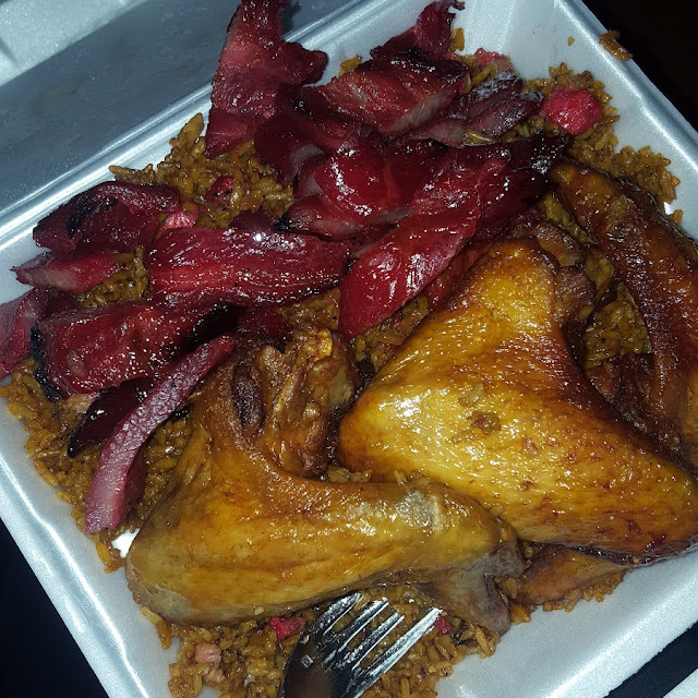 Pork Fried Rice with Boneless Spare Ribs and Chicken Wings