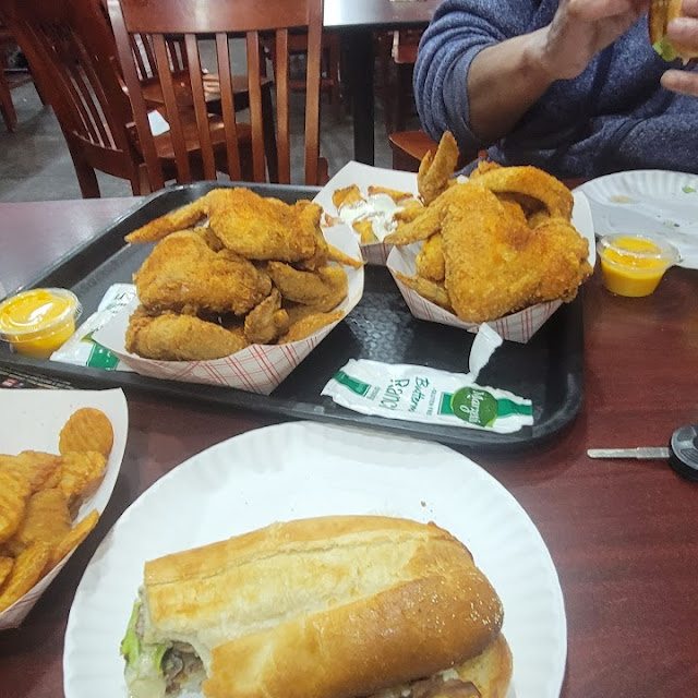 Steak Hoagie Buffalo Chips and Wings