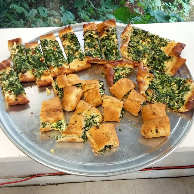 Turkish Pizza with Spinach and Feta Cheese
