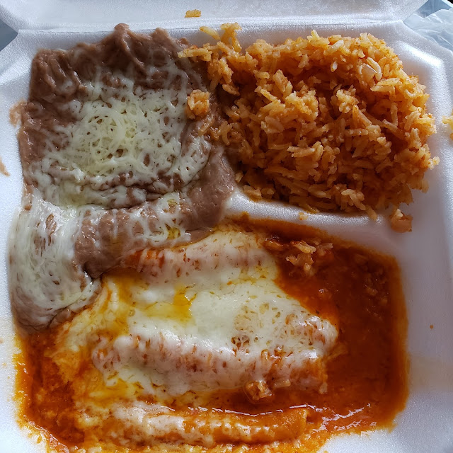 Cheese Enchilada Rice and Beans Combo
