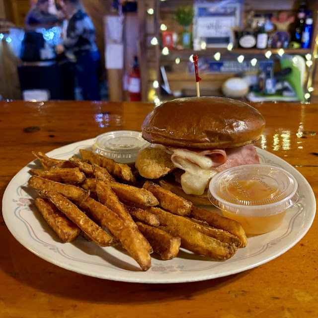 Chicken Cordon Bleu Sandwich with Sweet Potato Fries