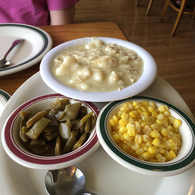 Chicken and Dumplings Greenbeans Corn Mashed Potatoes