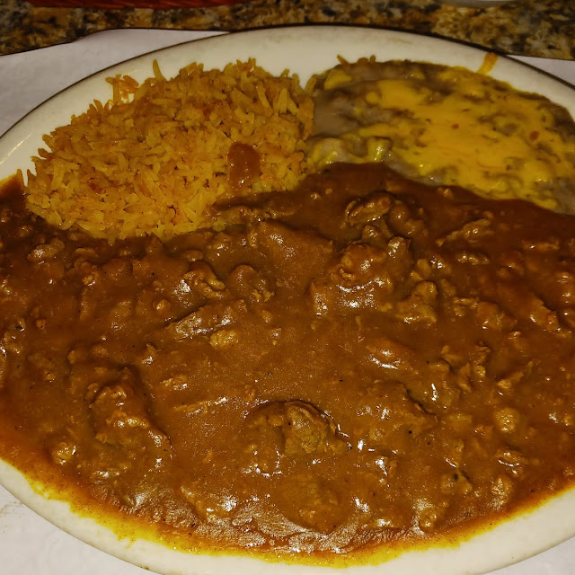 Enchilada Chile Verde Burrito Rice and Beans