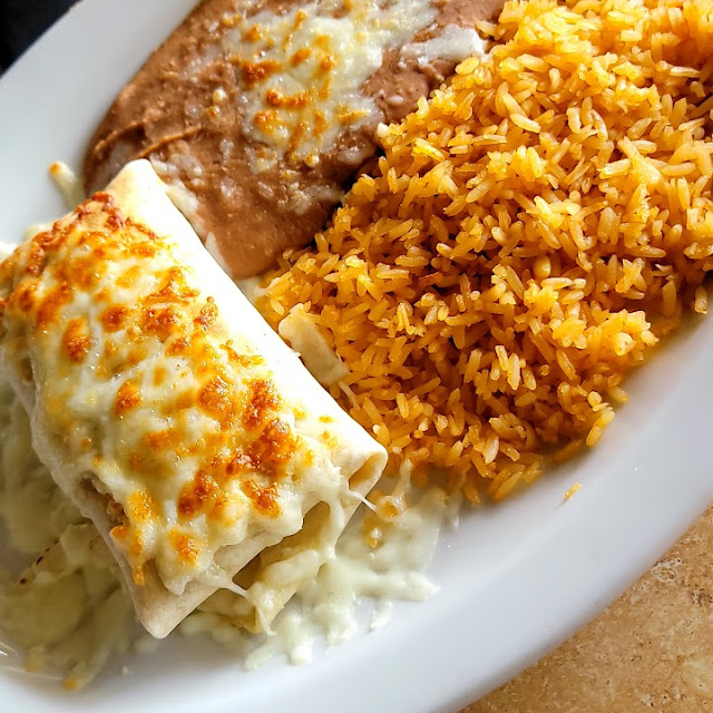 Chalupa and Taco with Rice and Beans