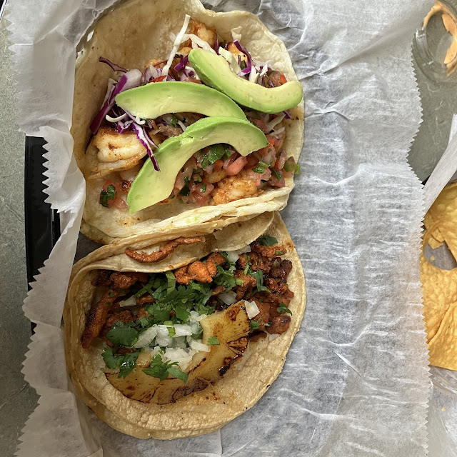 Shrimp and Al Pastor Tacos