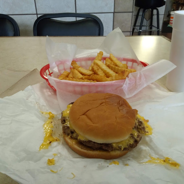 CD's Burger with Nustard Chilli snd Onions and French Fries