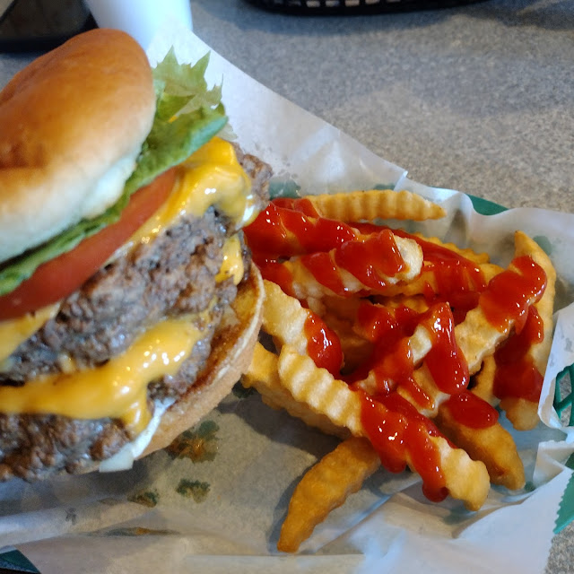 Double Cheese Burger Plate with Cole Slaw