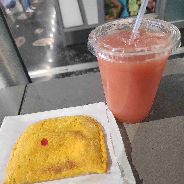 Spicy Beef Patty and Guava Drink
