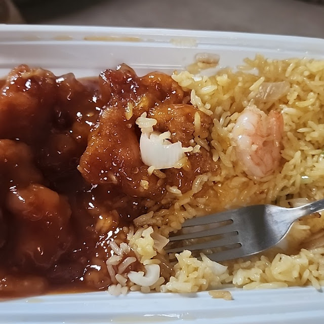General TSO's Chicken with Shrimp Fried Rice