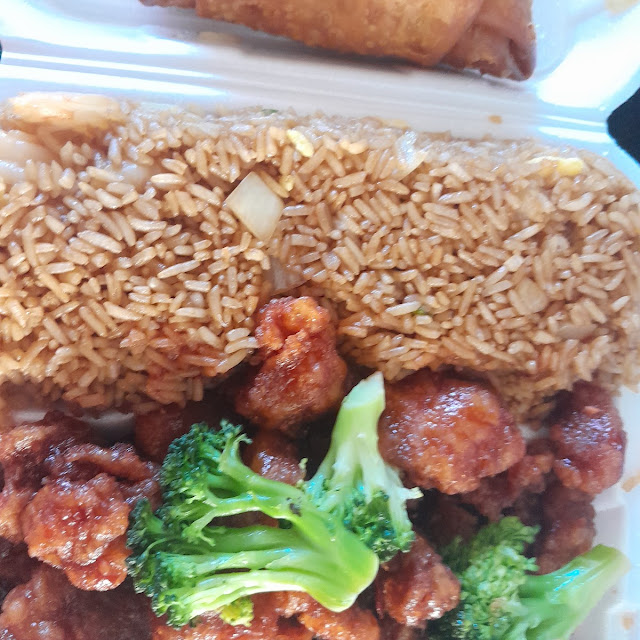 Shrimp Fried Rice with General TSO's Chicken