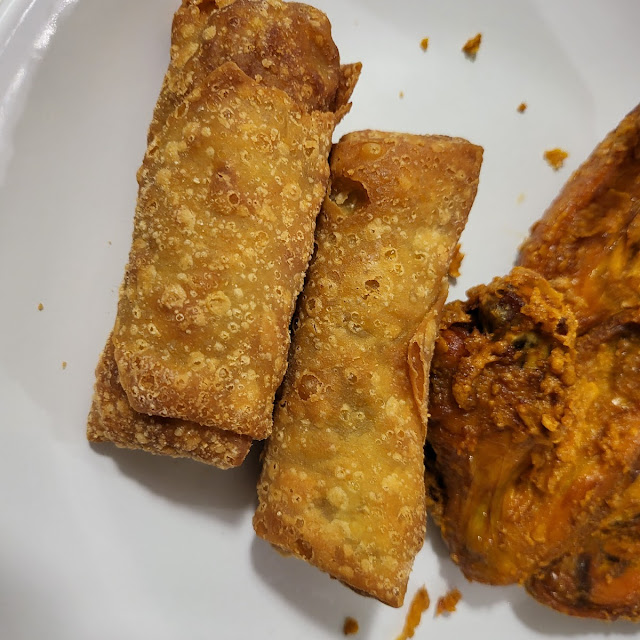 Fried Chicken Wings and Eggrolls
