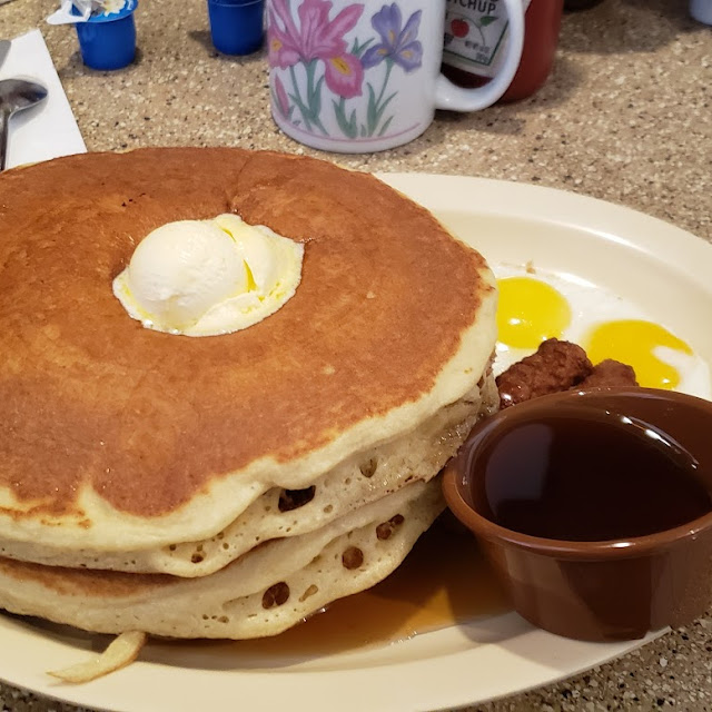 Pancakes with Eggs and Sausage