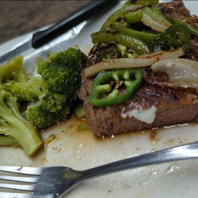 Jalapenosnonion Smothered Steak with That Days Side